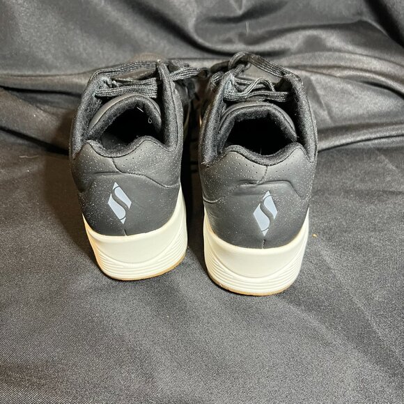 SKECHERS womens Uno Stand On Air cushion Sneakers black white walking gym shoes - Picture 3 of 6